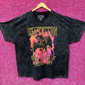 Led Zeppelin United States of America 1977 Icarus Rock Band Mineral Wash T-Shirt